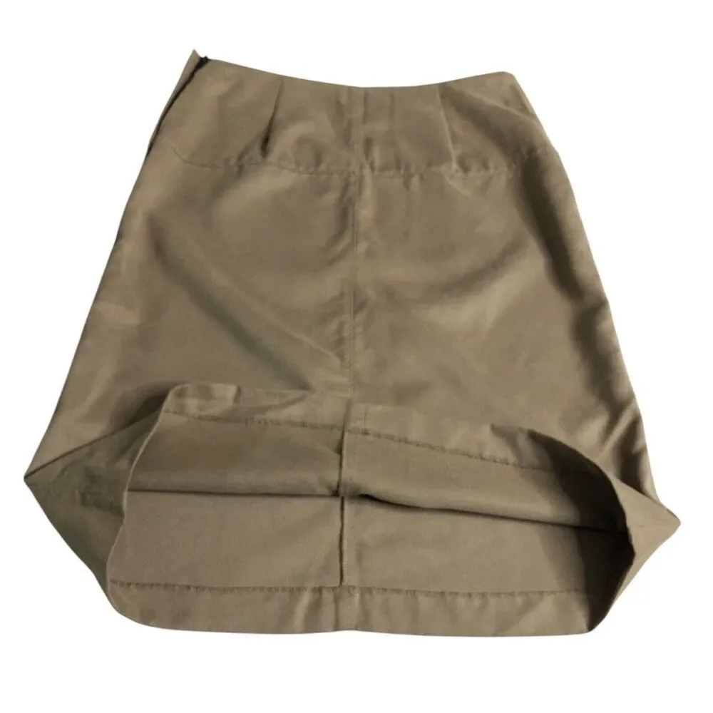 Vintage Express Skirt Womens 4 Tan Faux‎ Suede Pencil Side Zip Y2K Western Boho
